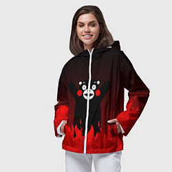 Ветровка с капюшоном женская Kumamon: Hell Flame, цвет: 3D-белый — фото 2