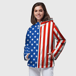 Ветровка с капюшоном женская American Patriot, цвет: 3D-белый — фото 2