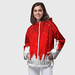 Ветровка с капюшоном женская Christmas pattern, цвет: 3D-белый — фото 2
