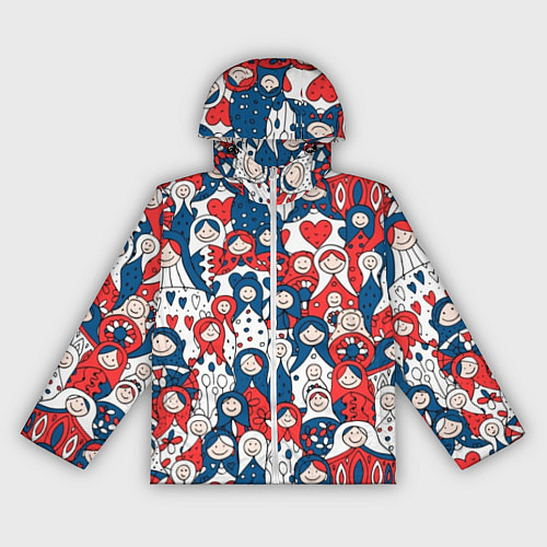 Женская ветровка Русские матрешки триколор / 3D-Белый – фото 1