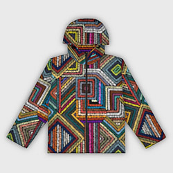 Ветровка с капюшоном женская Этнический ковровый орнамент, цвет: 3D-черный