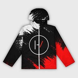 Ветровка с капюшоном женская 21 Pilots: Black & Red, цвет: 3D-белый