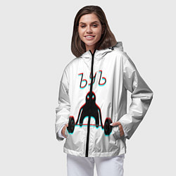 Ветровка с капюшоном женская ЪУЪ СЪУКА КАЧОК, цвет: 3D-черный — фото 2