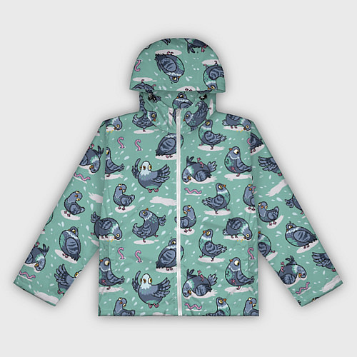 Женская ветровка Голуби и червяки / 3D-Белый – фото 1