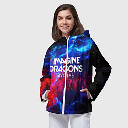 Ветровка с капюшоном женская IMAGINE DRAGONS, цвет: 3D-белый — фото 2