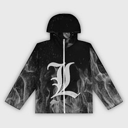 Ветровка с капюшоном женская L letter flame gray, цвет: 3D-белый