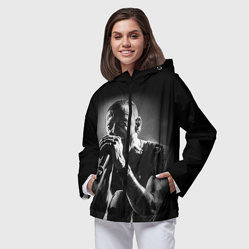 Женская ветровка Chester Bennington Linkin Park / 3D-Черный – фото 3