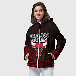 Ветровка с капюшоном женская CHICAGO BULLS, цвет: 3D-белый — фото 2