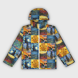 Ветровка с капюшоном женская Картины Ван Гога, цвет: 3D-белый