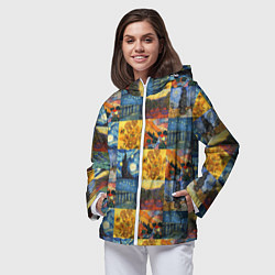 Ветровка с капюшоном женская Картины Ван Гога, цвет: 3D-белый — фото 2