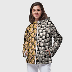 Ветровка с капюшоном женская Девушки орут на котиков, цвет: 3D-белый — фото 2