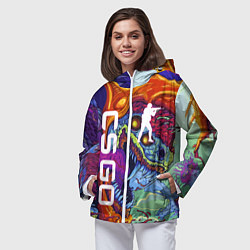 Ветровка с капюшоном женская CS GO HYPERBEAST, цвет: 3D-белый — фото 2
