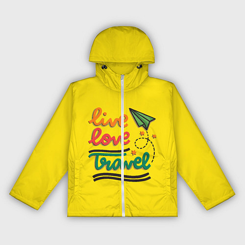 Женская ветровка Жизнь, любовь, путешествия / 3D-Белый – фото 1