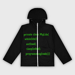 Ветровка с капюшоном женская Жизнь программиста, цвет: 3D-белый