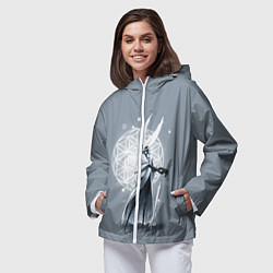 Ветровка с капюшоном женская Hollow Knight, цвет: 3D-белый — фото 2