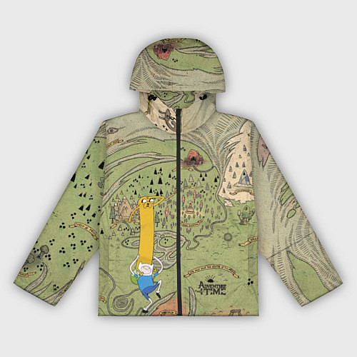 Женская ветровка Adventure time Map / 3D-Черный – фото 1