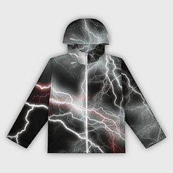 Ветровка с капюшоном женская Молния, цвет: 3D-белый
