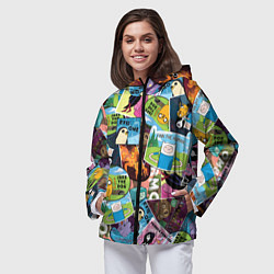 Ветровка с капюшоном женская Время Приключений, цвет: 3D-черный — фото 2