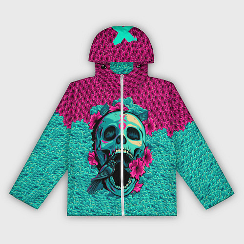 Женская ветровка Неоновый череп / 3D-Белый – фото 1