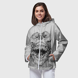 Ветровка с капюшоном женская Dentist skull, цвет: 3D-белый — фото 2