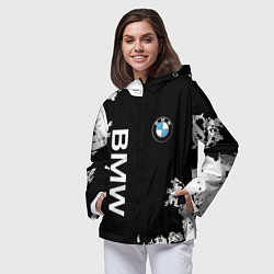 Ветровка с капюшоном женская BMW, цвет: 3D-черный — фото 2