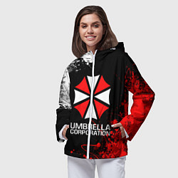 Ветровка с капюшоном женская UMBRELLA CORPORATION, цвет: 3D-белый — фото 2