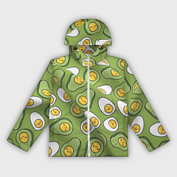 Ветровка с капюшоном женская АВАКАДО паттерн, цвет: 3D-белый