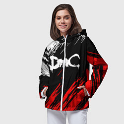 Ветровка с капюшоном женская DEVIL MAY CRY DMC, цвет: 3D-белый — фото 2