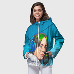 Ветровка с капюшоном женская БИЛЛИ АЙЛИШ, цвет: 3D-белый — фото 2