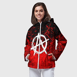 Ветровка с капюшоном женская АНАРХИЯ, цвет: 3D-белый — фото 2