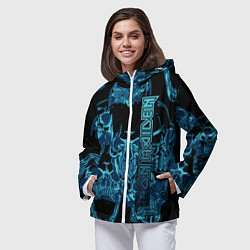 Ветровка с капюшоном женская Iron Maiden, цвет: 3D-белый — фото 2