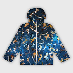 Ветровка с капюшоном женская Космические коты, цвет: 3D-белый