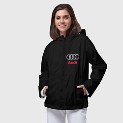 Ветровка с капюшоном женская AUDI, цвет: 3D-черный — фото 2