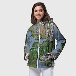 Ветровка с капюшоном женская San andreas, цвет: 3D-белый — фото 2