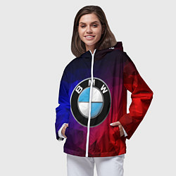 Ветровка с капюшоном женская BMW NEON, цвет: 3D-белый — фото 2