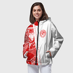 Ветровка с капюшоном женская СССР, цвет: 3D-черный — фото 2