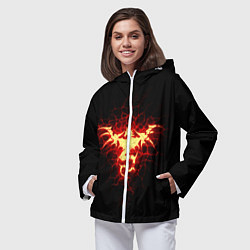 Ветровка с капюшоном женская Огненный Дракон, цвет: 3D-белый — фото 2