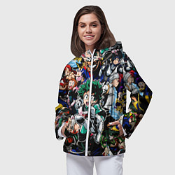 Ветровка с капюшоном женская Моя геройская академия, цвет: 3D-белый — фото 2