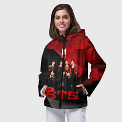 Ветровка с капюшоном женская BTS, цвет: 3D-черный — фото 2