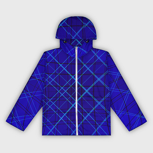 Женская ветровка Сине-черная геометрия 3D / 3D-Белый – фото 1