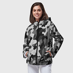 Ветровка с капюшоном женская ГОРОДСКОЙ КАМУФЛЯЖ, цвет: 3D-черный — фото 2