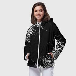Ветровка с капюшоном женская БЕЛЫЕ ЧЕРЕПА, цвет: 3D-белый — фото 2