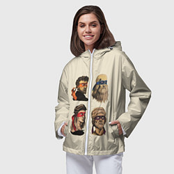 Ветровка с капюшоном женская Настоящие Черепашки, цвет: 3D-белый — фото 2