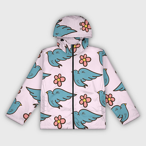 Женская ветровка Стайка птиц / 3D-Черный – фото 1