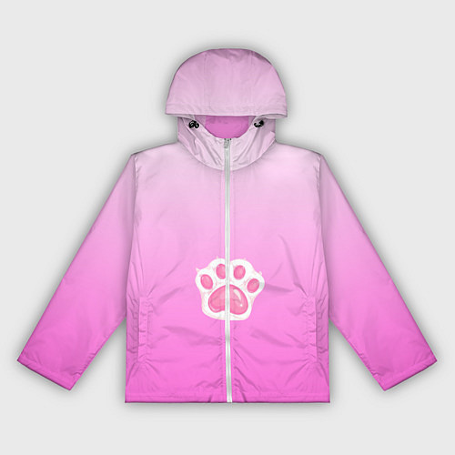 Женская ветровка Розовая лапка с подушечками / 3D-Белый – фото 1