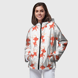 Ветровка с капюшоном женская Милый олень, цвет: 3D-черный — фото 2