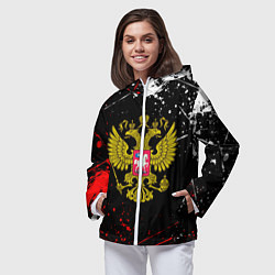 Ветровка с капюшоном женская РОССИЯ, цвет: 3D-белый — фото 2