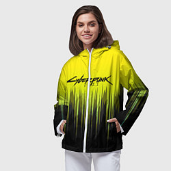 Ветровка с капюшоном женская CYBERPUNK 2077, цвет: 3D-белый — фото 2