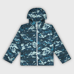 Ветровка с капюшоном женская Пиксельный камуфляж полиции, цвет: 3D-белый