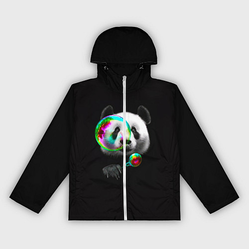 Женская ветровка Панда и мыльный пузырь / 3D-Белый – фото 1